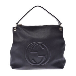 GUCCI Soho Bag Black Calfskin Handbag